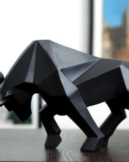 Geometric Bull Sculpture