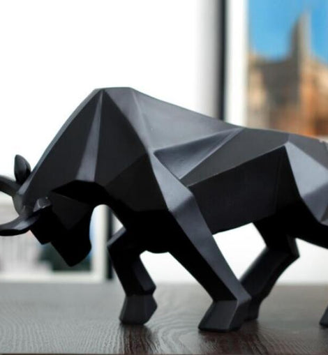 Geometric Bull Sculpture