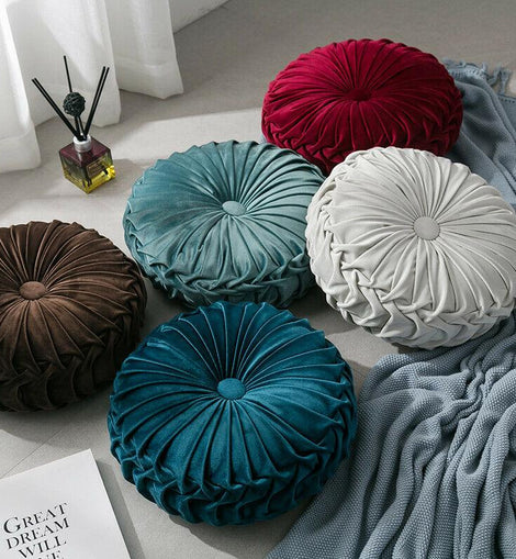 Velvet Round Floor Cushion